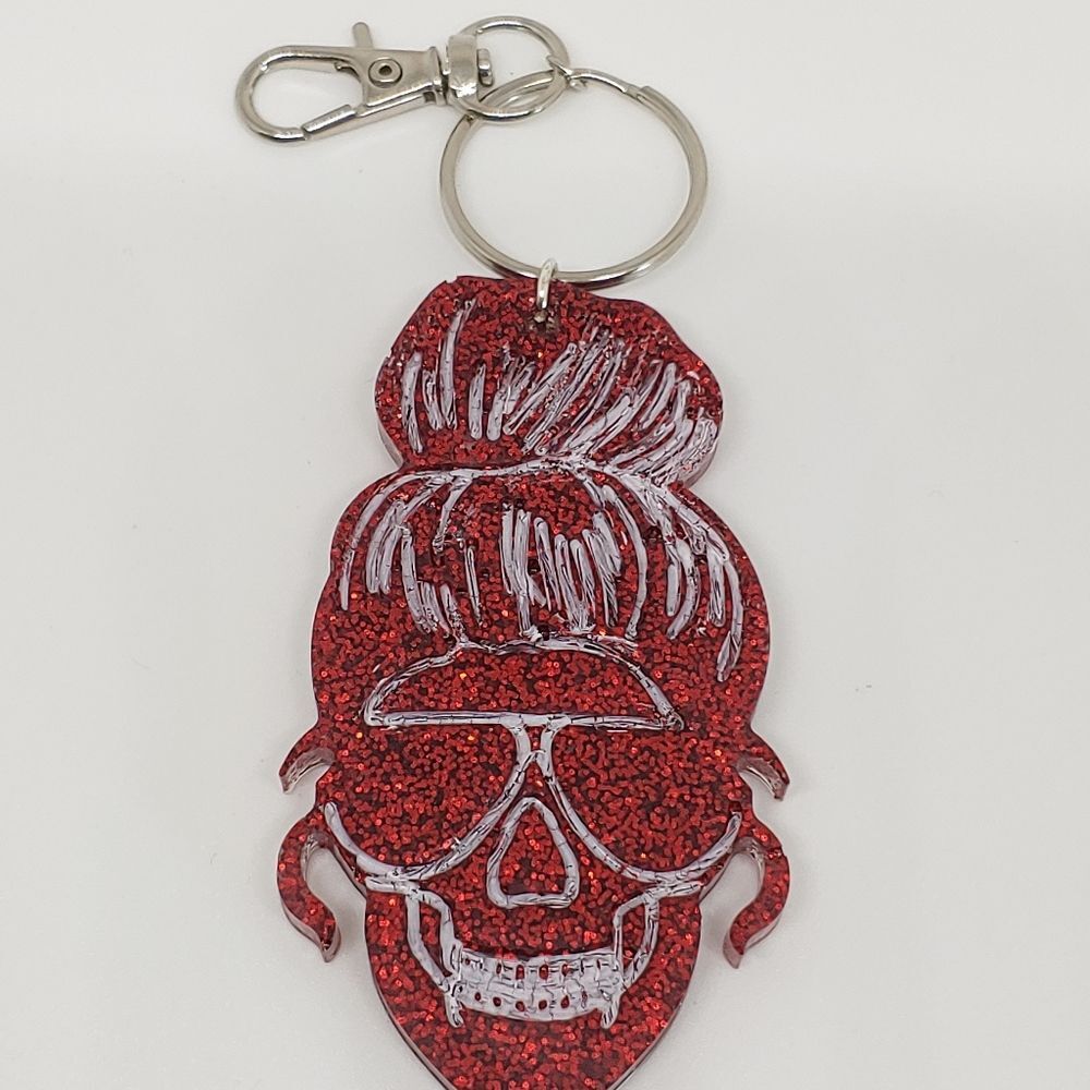 Keychains Women's Skulls w/ Glitter
